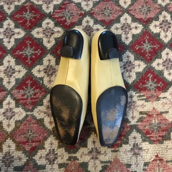 Gucci Y2K Square Toe Butter Yellow/Tan Kitten Heel Loafers sz 7B - Picture 4 of 6